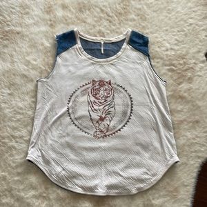 Free People Tiger print sleeveless shirt